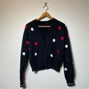 Vintage Black Polka Dot Cardigan
